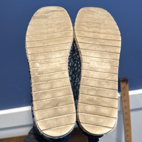 Kelly & Katie flats size 7 blue leopard print and twine accents by sole - Picture 6 of 7